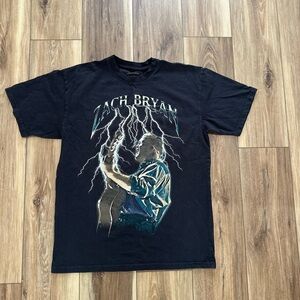 Zach Bryan tour merch lightning Black Graphic T-Shirt size medium